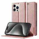 For iPhone 16 Pro LC.IMEEKE Strong Magnetism Microfiber Leather Phone Case(Rose Gold) - 1