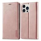 For iPhone 16 Pro LC.IMEEKE Strong Magnetism Microfiber Leather Phone Case(Rose Gold) - 2