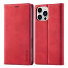 For iPhone 16 Pro Max LC.IMEEKE Strong Magnetism Microfiber Leather Phone Case(Red) - 2