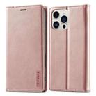 For iPhone 16 Pro Max LC.IMEEKE Strong Magnetism Microfiber Leather Phone Case(Rose Gold) - 2