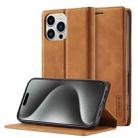 For iPhone 16 Pro Max LC.IMEEKE Strong Magnetism Microfiber Leather Phone Case(Brown) - 1