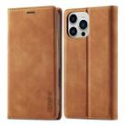 For iPhone 16 Pro Max LC.IMEEKE Strong Magnetism Microfiber Leather Phone Case(Brown) - 2