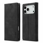 For iPhone 17 Pro Max LC.IMEEKE Strong Magnetism Microfiber Leather Phone Case(Black) - 1