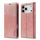 For iPhone 17 Pro Max LC.IMEEKE Strong Magnetism Microfiber Leather Phone Case(Rose Gold) - 1