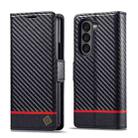 For Samsung Galaxy Z Fold6 5G LC.IMEEKE Carbon Fiber Leather Phone Case(Horizontal Black) - 1