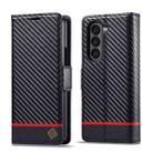 For Samsung Galaxy Z Fold7 5G LC.IMEEKE Carbon Fiber Leather Phone Case(Horizontal Black) - 1