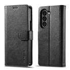 For Samsung Galaxy Z Fold6 5G LC.IMEEKE Calf Texture Leather Phone Case(Black) - 1