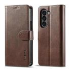 For Samsung Galaxy Z Fold6 5G LC.IMEEKE Calf Texture Leather Phone Case(Coffee) - 1