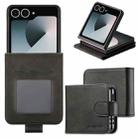 For Samsung Galaxy Z Flip7 5G LC.IMEEKE Calf Texture Leather Phone Case(Black) - 1