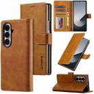 For Samsung Galaxy Z Fold7 5G LC.IMEEKE Calf Texture Leather Phone Case(Brown) - 1