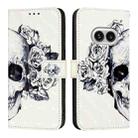 For Nothing Phone 2a 3D Painting Horizontal Flip Leather Phone Case(Skull) - 1