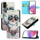 For Nothing CMF Phone 1 3D Painting Horizontal Flip Leather Phone Case(Grey Owl) - 1