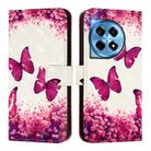 For OnePlus 12R 5G Global 3D Painting Horizontal Flip Leather Phone Case(Rose Butterfly) - 2