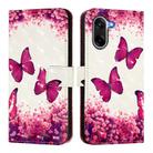 For OnePlus Ace 5 Racing 3D Painting Horizontal Flip Leather Phone Case(Rose Butterfly) - 2