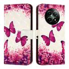 For Realme 12 5G Global 3D Painting Horizontal Flip Leather Phone Case(Rose Butterfly) - 1