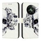 For Realme 12 5G Global 3D Painting Horizontal Flip Leather Phone Case(Skull) - 1