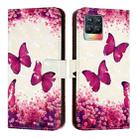 For Realme 8 4G / 8 Pro 4G 3D Painting Horizontal Flip Leather Phone Case(Rose Butterfly) - 2