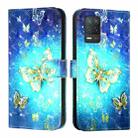 For Realme 8 5G /  9 5G India / V13 5G 3D Painting Horizontal Flip Leather Phone Case(Golden Butterfly) - 2