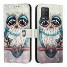 For Realme 8 5G /  9 5G India / V13 5G 3D Painting Horizontal Flip Leather Phone Case(Grey Owl) - 2