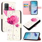 For Realme 8 5G /  9 5G India / V13 5G 3D Painting Horizontal Flip Leather Phone Case(Flower) - 1