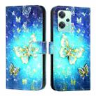 For Realme 9 5G EU / 9 Pro 5G Global 3D Painting Horizontal Flip Leather Phone Case(Golden Butterfly) - 2