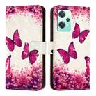 For Realme 9 5G EU / 9 Pro 5G Global 3D Painting Horizontal Flip Leather Phone Case(Rose Butterfly) - 2