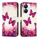 For Realme 10 Pro+ 5G 3D Painting Horizontal Flip Leather Phone Case(Rose Butterfly) - 2