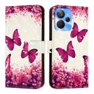 For Realme 10T / 10s / 9i 5G India 3D Painting Horizontal Flip Leather Phone Case(Rose Butterfly) - 2