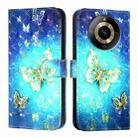 For Realme 11 4G Global 3D Painting Horizontal Flip Leather Phone Case(Golden Butterfly) - 2