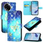 For Realme 11 5G Global / 11x 5G 3D Painting Horizontal Flip Leather Phone Case(Golden Butterfly) - 1