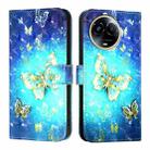 For Realme 11 5G Global / 11x 5G 3D Painting Horizontal Flip Leather Phone Case(Golden Butterfly) - 2