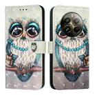 For Realme 12 Pro / Realme 12 Pro+ 3D Painting Horizontal Flip Leather Phone Case(Grey Owl) - 2