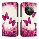 For Realme 12 Pro / Realme 12 Pro+ 3D Painting Horizontal Flip Leather Phone Case(Rose Butterfly) - 2