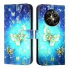 For Realme 12+ / Narzo 70 Pro 5G India 3D Painting Horizontal Flip Leather Phone Case(Golden Butterfly) - 2