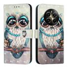 For Realme 12+ / Narzo 70 Pro 5G India 3D Painting Horizontal Flip Leather Phone Case(Grey Owl) - 2