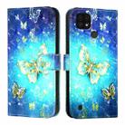 For Realme C20 / C11 2021 / C21 3D Painting Horizontal Flip Leather Phone Case(Golden Butterfly) - 2