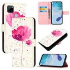 For Realme C25 / C25s / C15 / C12 / 7i Global 3D Painting Horizontal Flip Leather Phone Case(Flower) - 1