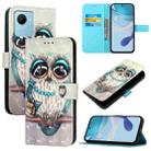 For Realme C30 4G / Narzo 50i Prime / C30s 3D Painting Horizontal Flip Leather Phone Case(Grey Owl) - 1