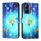 For Realme C33 2022 / C33 2023 Global 3D Painting Horizontal Flip Leather Phone Case(Golden Butterfly) - 2