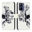 For Realme C33 2022 / C33 2023 Global 3D Painting Horizontal Flip Leather Phone Case(Skull) - 2