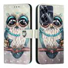 For Realme C55 4G Global / Narzo N55 3D Painting Horizontal Flip Leather Phone Case(Grey Owl) - 2