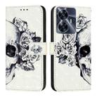 For Realme C55 4G Global / Narzo N55 3D Painting Horizontal Flip Leather Phone Case(Skull) - 2