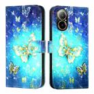 For Realme C67 4G Global 3D Painting Horizontal Flip Leather Phone Case(Golden Butterfly) - 2