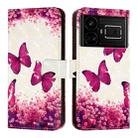 For Realme GT 5G / GT Neo 5G 3D Painting Horizontal Flip Leather Phone Case(Rose Butterfly) - 2