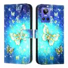 For Realme GT Neo 3 3D Painting Horizontal Flip Leather Phone Case(Golden Butterfly) - 2