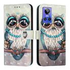 For Realme GT Neo 3 3D Painting Horizontal Flip Leather Phone Case(Grey Owl) - 2