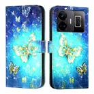 For Realme GT3 / GT Neo 5 240W 3D Painting Horizontal Flip Leather Phone Case(Golden Butterfly) - 2