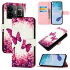 For Realme GT3 / GT Neo 5 240W 3D Painting Horizontal Flip Leather Phone Case(Rose Butterfly) - 1