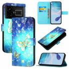 For Realme GT5 / GT5 240W 3D Painting Horizontal Flip Leather Phone Case(Golden Butterfly) - 1