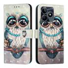 For Realme Note 50 / C51 / C53 / Narzo N53 3D Painting Horizontal Flip Leather Phone Case(Grey Owl) - 2